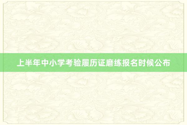上半年中小学考验履历证磨练报名时候公布