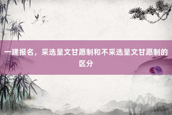 一建报名，采选呈文甘愿制和不采选呈文甘愿制的区分